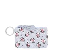 Vera Bradley Portafoglio da donna in cotone con cerniera, motivo foglia Magnifique, taglia unica