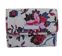 Vera Bradley Portafoglio Euro in Cotone, Vigneto Floreale, Multicolore, Chiusura con linguetta