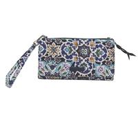 Vera Bradley Portafoglio RFID da polso borsa a tracolla in cotone, Lisbona Medallion Cool