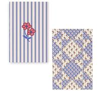 Vera Bradley Set di 2 mini quaderni rilegati morbidi da 15,9 x 10,2 cm, con cuciture (Rachel Ditsy Patchwork)