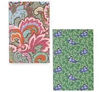 Vera Bradley Set di 2 taccuini rilegati morbidi da 15,9 x 10,2 cm, mini quaderni cuciti (Leaf Me Not Paisley)