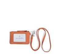 Vera Bradley Women's Cotton Zip ID Case and Lanyard Combo, Orange Bell Pepper - Recycled Cotton, One Size