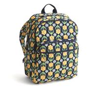 Vera Bradley Women's Premium Cotton Large Bancroft Backpack, Daffodils, One Size