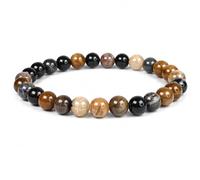 Vera Mentis Bracciale da donna in diaspro multicolore naturale 6 mm - Gioiello sottile in pietre naturali, perle colorate, stile bohemian chic, equilibrio e idea regalo donna