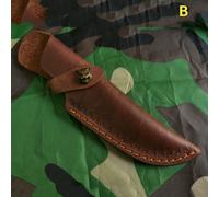 Vera Pelle Cintura Dritto Coltello Guaina Sacchetto Custodia Fisso Lama Rétro