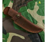 Vera Pelle Cintura Dritto Coltello Guaina Sacchetto Custodia Fisso Lama Rétro