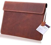 Vera Pelle Custodia Tablet per Doogee T40 Borsa Protettiva Case Cover 1A Braun