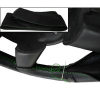 Vera pelle Italiana Copertura Del Volante Verde Punto Per Ford Capri MK1 68-74