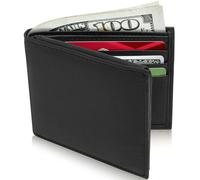 Vera Pelle Minimalista Bifold Portafogli da Uomo Rfid Blocco Slim