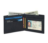 Vera Pelle Minimalista Bifold Portafogli da Uomo Rfid Blocco Slim Da
