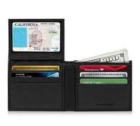 Vera Pelle Minimalista Bifold Portafogli da Uomo Rfid Blocco Slim Uomo