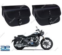 Vera Pelle Nero Sella Borse Coppia Per Royal Enfield Super Meteora 650