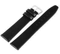 Vera Pelle Orologio Bracciale Cinturino per orologio da polso ricambio Bracciale Orologio da polso bracciale e cuciture colore nero larghezza 24 mm, spessore 3 mm, Lunghezza totale 18 cm liscio praegung silberfarbige fibbia ad ardiglione 830210101024