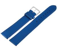 Vera Pelle Orologio Bracciale Cinturino per orologio da polso ricambio Bracciale Orologio da polso bracciale e cuciture blu scuro Steg larghezza 20 mm, spessore 3 mm, Lunghezza totale 22 cm liscio praegung silberfarbige fibbia ad ardiglione 828030300120