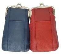 Vera Pelle Sigaretta Custodia Accendino Tasca Fermaglio Aperto US Venditore