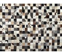 Vera Pelle Tappeto 160x230 CM 100% Pelo di Mucca Avorio Braun Beige Toppe L11