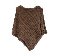 Vera Pelliccia Lavorata A Maglia Pelliccia di Coniglio Poncho Gilet Gilet Moda Avvolgente Cappotto VTG Scialle Signora Pelliccia Naturale Festa di Nozze all'Ingrosso - 13 Cachi, Taglia Unica
