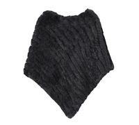 WSPDSD Vera Pelliccia Lavorata A Maglia Pelliccia Di Coniglio Poncho Gilet Gilet Moda Avvolgente Cappotto Vtg Scialle Signora Pelliccia Naturale Festa di Nozze All'ingrosso - 9 Nero, Taglia Unica