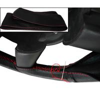 Vera Volante IN Pelle Nera Cover Per Dodge RAM II 3500 94-01 Cuciture Rosse