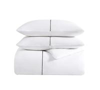 Vera Wang | 100% rasatello di cotone morbido, liscio e setoso, 3 pezzi, stile minimalista e moderno per arredamento camera da letto, set copripiumino a zig-zag bianco/nero, set copripiumino king size