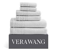 Vera Wang Collezione Sculpted Pleat | Set di asciugamani in 100% cotone, morbidi e lussuosi, super assorbenti e di peso medio, 6 pezzi, grigio