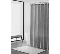 Vera Wang | Collezione Waffle Marled | Tenda da doccia con asole, design elegante ed elegante, lavabile in lavatrice, facile manutenzione, 72 x 70 cm, grigio