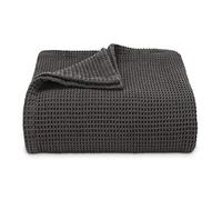 Vera Wang - Coperta Queen, biancheria da letto in cotone di lusso, peluche e decorazioni per la casa pesanti (Waffleweave grigio antracite, regina)