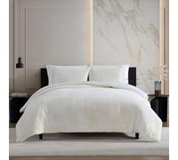 Vera Wang Federe coordinate in cotone naturalmente morbido, croccante e liscio con una sensazione leggera, set da letto da 3 pezzi, beige firmato, queen size
