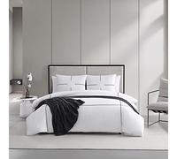 Vera Wang - Queen Comforter Set, Luxury Cotton Sateen Bedding Set with Matching Shams, Chic Room Essentials (Zig Zag White, Queen)