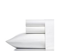 Vera Wang - Queen Sheets, Cotton Percale Bedding Set, Crisp & Cool Room Essentials (White, Queen)