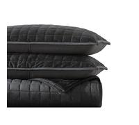 Vera Wang - Set copripiumino king size, set di biancheria da letto con federe, in velluto per tutte le stagioni, decorazione per la casa (nero diamante, king size)