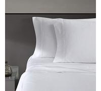 Vera Wang - Set di lenzuola per letto matrimoniale, lussuoso set di lenzuola in rasatello di cotone, 800 fili, morbide e lisce come decorazione per la casa (bianco, 4 pezzi, per letto matrimoniale)