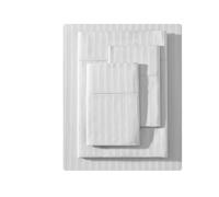 Vera Wang - Set di lenzuola per letto matrimoniale, super morbido e traspirante, in cotone di alta qualità, con federe abbinate, decorazione per la casa a righe (Dobby Stripe Grey, Queen)