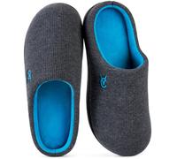 VeraCosy Pantofole da donna morbide e confortevoli in memory foam bicolore e antiscivolo Antracite cobalto, 40-41 EU