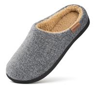 VeraCosy Pantofole da uomo Fuzzy Slip-on calde e comode in memory foam antiscivolo per interni, Grigio chiaro, 42/43 EU