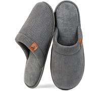 VeraCosy Pantofole Morbido Scuff Traspirante da Uomo Memory Foam Indoor Outdoor Pantofole Grigio acciaio, 44/45 EU