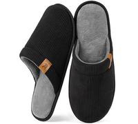 VeraCosy Pantofole Morbido Scuff Traspirante da Uomo Memory Foam Indoor Outdoor Pantofole Nero modesto, 42/43 EU