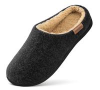 VeraCosy Uomo Lana finta Memory Schiuma Pantofole antiscivolo per interni Nero,42-43 EU