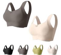 Verafits Bra - LiftCharm - Comfortable Bust Lifting & Shaping Bra, Wireless Push up Sports Bras for Women (Beige +Grey,S)