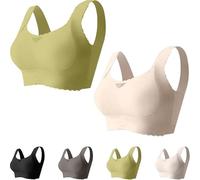 Verafits Bra - LiftCharm - Comfortable Bust Lifting & Shaping Bra, Wireless Push up Sports Bras for Women (Beige + Green,S)