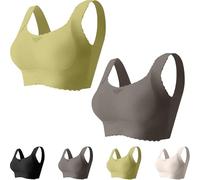 Verafits Bra - LiftCharm - Comfortable Bust Lifting & Shaping Bra, Wireless Push up Sports Bras for Women (Green+Grey,S)