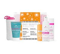 Veralab Easy Beauty Routine per Pelle Normale o Spenta, Travel Kit Skincare Completa con Olio Denso, Spumone, Crema Viso Wonder C Cream, Maschera Viso Happy Skin, Panno in Microfibra