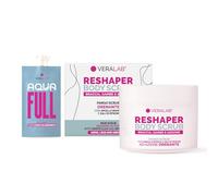 Veralab Reshaper Body Scrub, Fango Scrub Esfoliante e Drenante con Argilla Bianca e Sali di Epsom ad Azione Rapida in 20 Minuti, 200ml