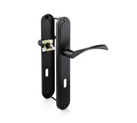 VERAMET Maniglia Porta Interna Nera Porte Interne Opaco Placca Set Copertura Lunga Interasse 90mm Forma L Quadrato Piastra Ferramenta Alluminio Acciaio Profilo 40-62mm WC Bagno -K-518-90 P2