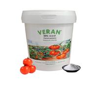 VERAN Fertilizzante Cloruro di Potassio NPK 0-0-61 1Kg | Fertilizzante per Pomodori | Concime Ricco di Potassio Idrosolubile | Anche per Ortaggi, Frutta e Colture Esigenti in Potassio