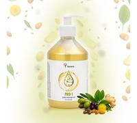 Verana PRO-1, olio base professionale, senza odore, 100% naturale, biologico, vegano, olio universale, per corpo, viso, capelli, unghie, piedi, orecchio, smagliature, anticellulite (500 ml)