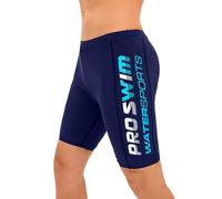 Veranobreeze Uomo Atletico Solido Swim Jammers,Endurance Long Racing Training Costume da Bagno (Blu Scuro + Blu Bianco, Taglia XXL)