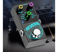 Verb Square Digital Reverb - Mini pedale per chitarra, 9 modalità, per sala, coro, anatra, piatto, studio, Echo, LOFI con custodia in lega di alluminio True Bypass 9 V (riverbero nero)