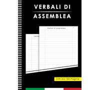 Verbali di Assemblea: Registro verbali di assemblea soci per associazioni | 126 pagine numerate | DIN A4 XXL