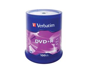 Verbatim 100x DVDR 4.7GB 16x mattes Silber Spindel Speichermedium NEW